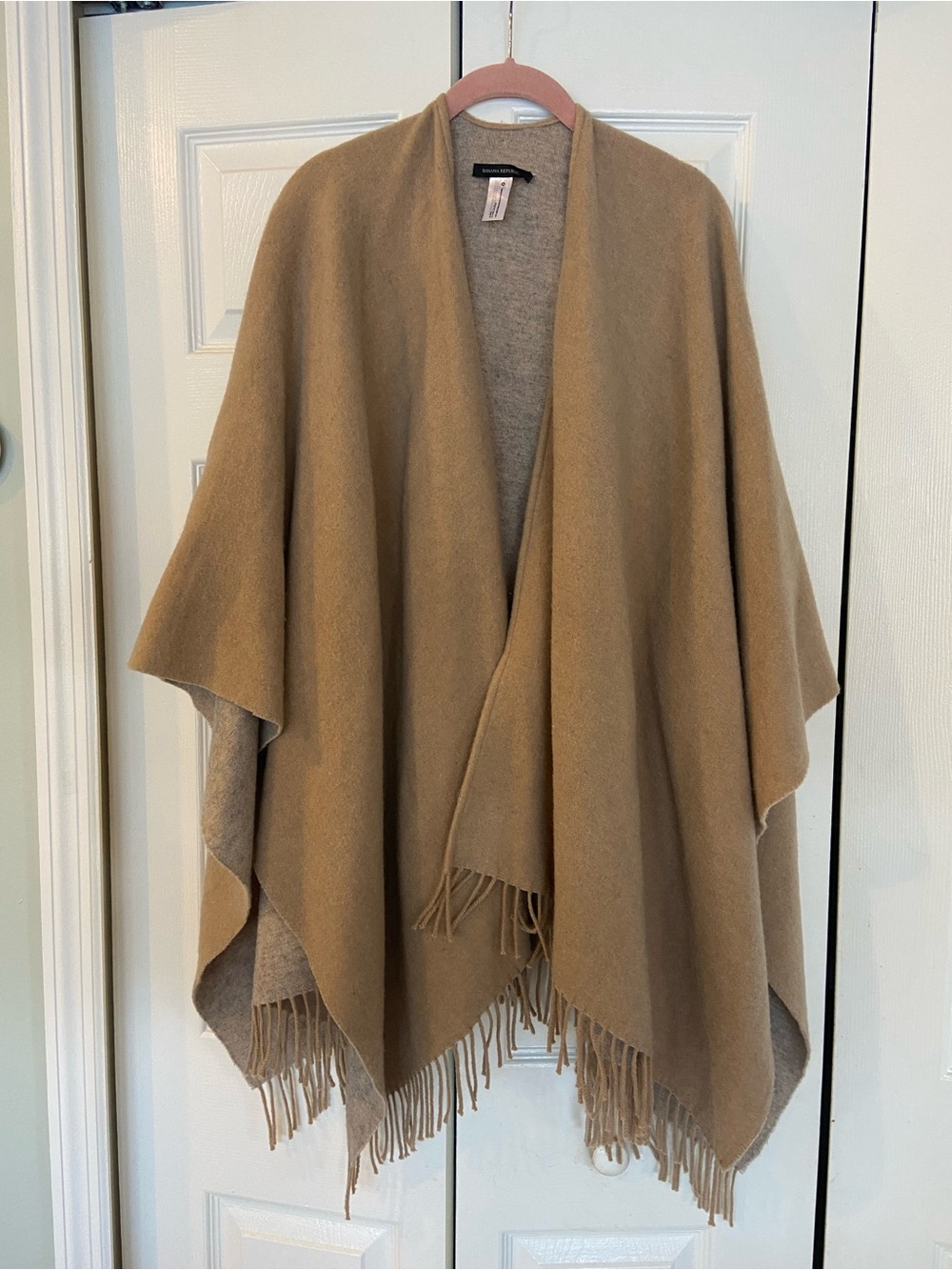 Banana Republic Beige Wool Blend Wrap with Fringe